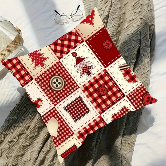 NEW! Christmas Patchwork Cushion Cover - Picture 3 of 11